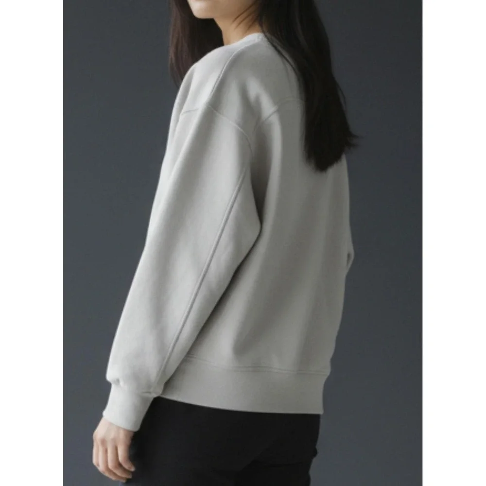 Lululemon Sweatshirt Women8 Opal White Cropped Crewneck Stretch Pullover LW3EZLS